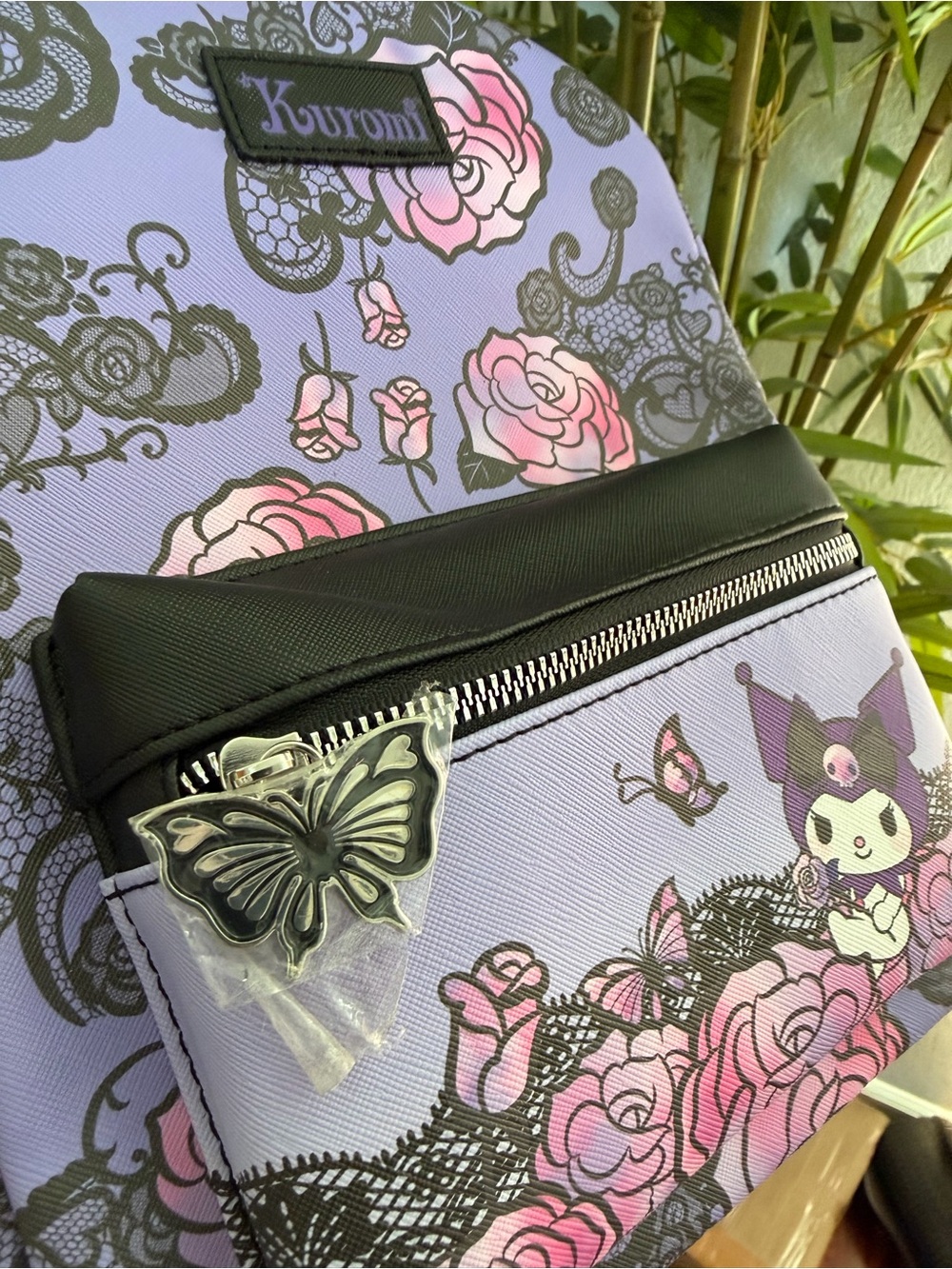 NEW Bioworld Sanrio KUROMI Butterfly Lace Mini Backpack HOT TOPIC Exclusive - Picture 4 of 7